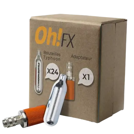 OhFx® Adaptateur et Bouteilles Typhoon pour Typhoon Gun - Lot de 24