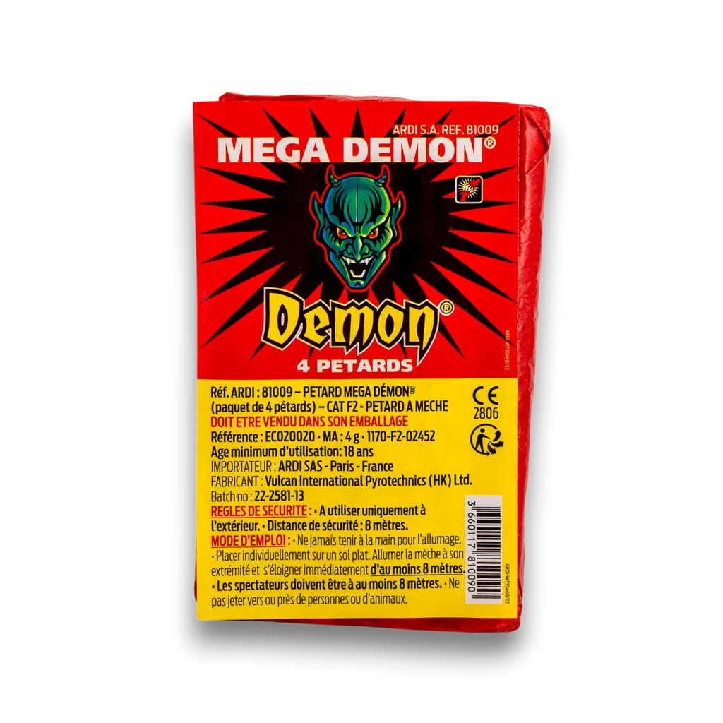 Lot de 5 paquets de Pétards MÉGA DÉMON® (paquet de 4)