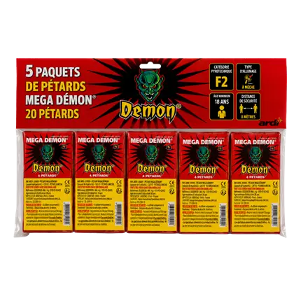 Lot de 5 paquets de Pétards MÉGA DÉMON® (paquet de 4)