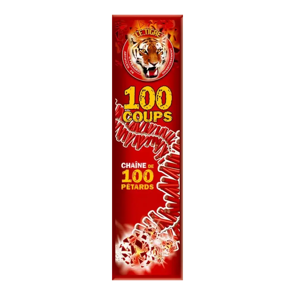 Lot de 5 paquets de PÉTARDS LE TIGRE® 100 COUPS