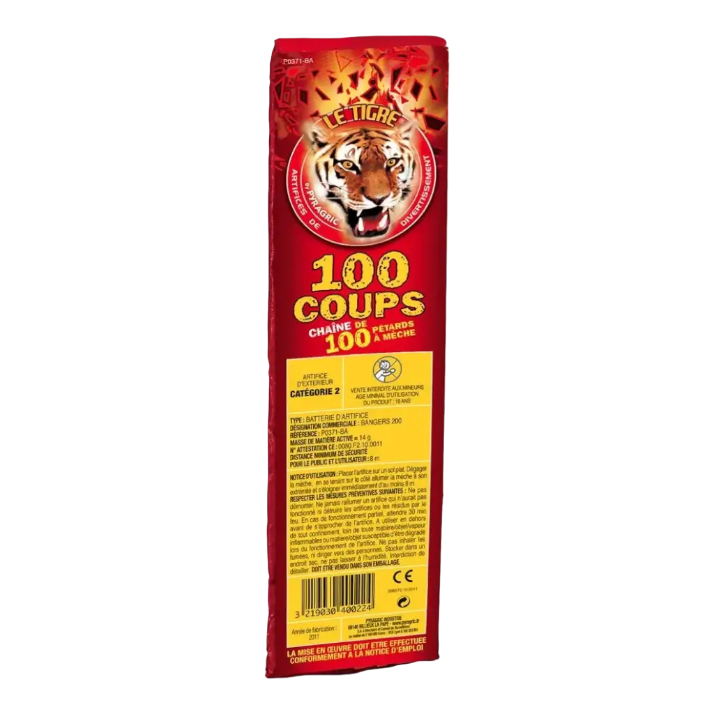Lot de 5 paquets de PÉTARDS LE TIGRE® 100 COUPS