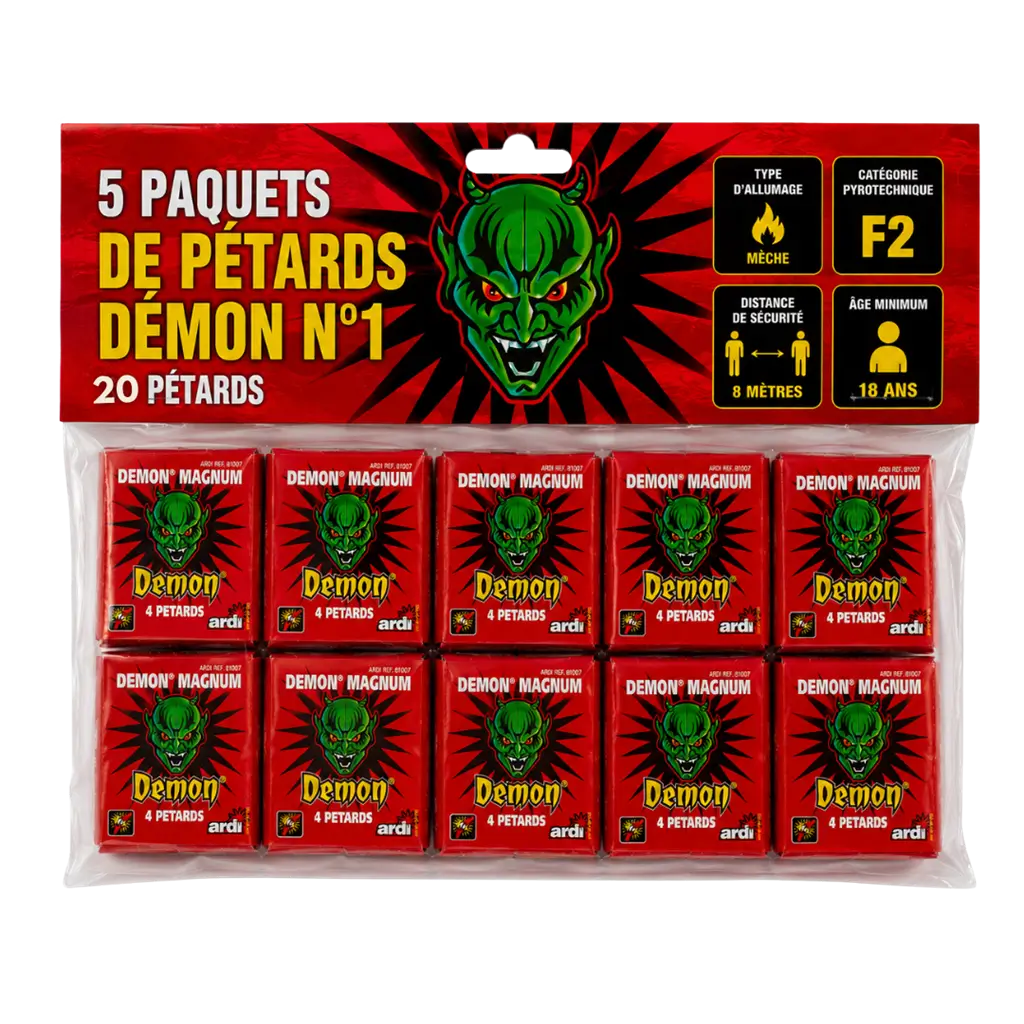 Lot de 10 Pétard DÉMON® MAGNUM ( Mammouth 3 ) (4 unités/paquet)