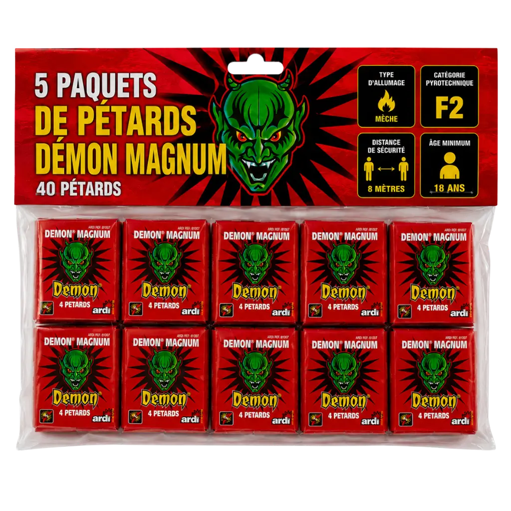Lot de 5 paquets de Pétards DÉMON® MAGNUM ( Mammouth 3 ) (4 unités/paquet)