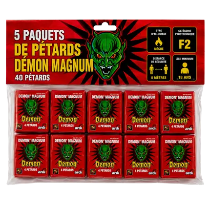 Lot de 5 paquets de Pétards DÉMON® MAGNUM ( Mammouth 3 ) (4 unités/paquet)