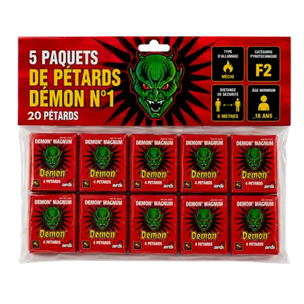 Lot de 10 Pétard DÉMON® MAGNUM ( Mammouth 3 ) (paquet de 4)