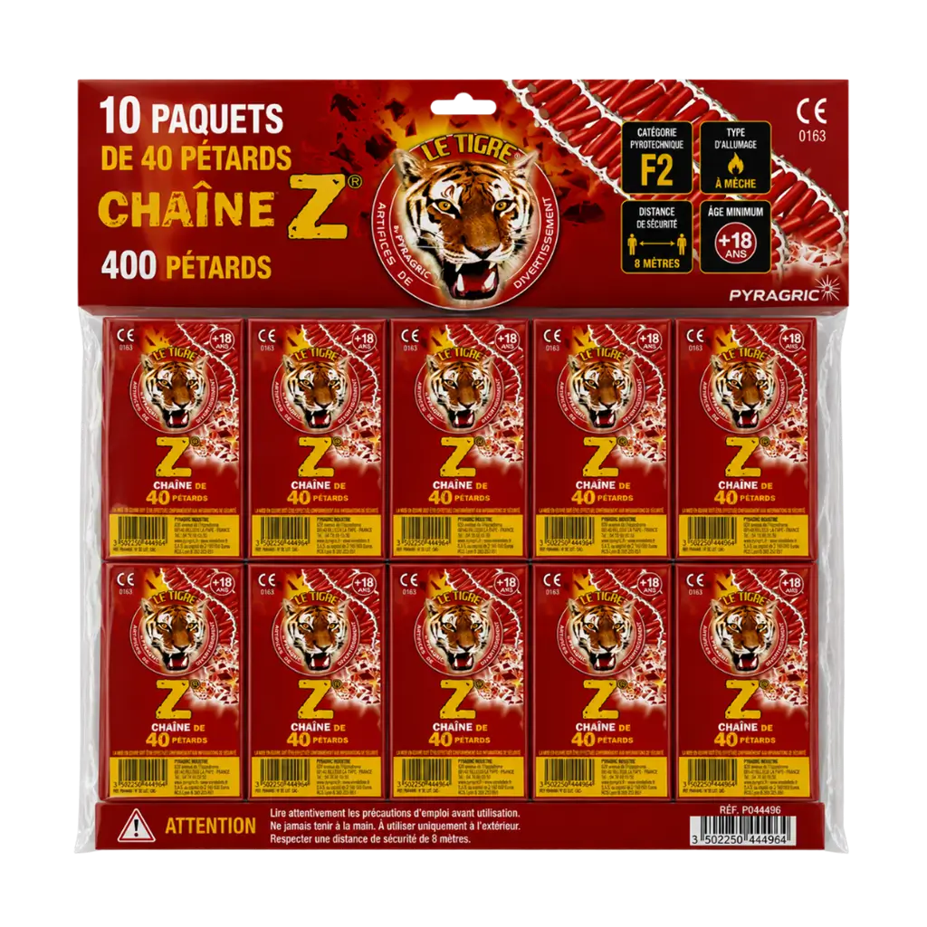 Lot de 10 paquets de pétards LE TIGRE® Z®