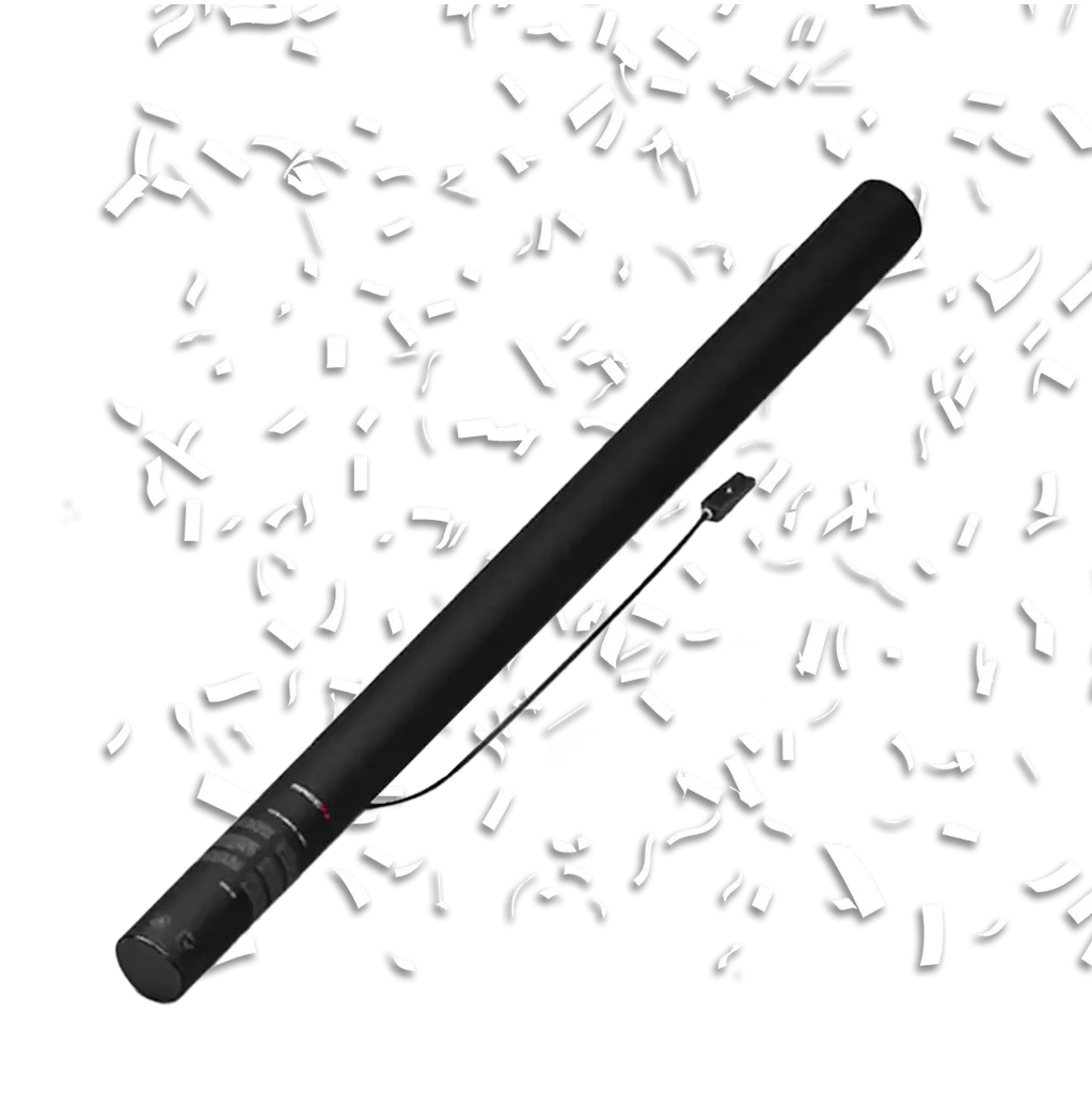 Lot de 6 Canons à confettis électrique 80cm - Blanc