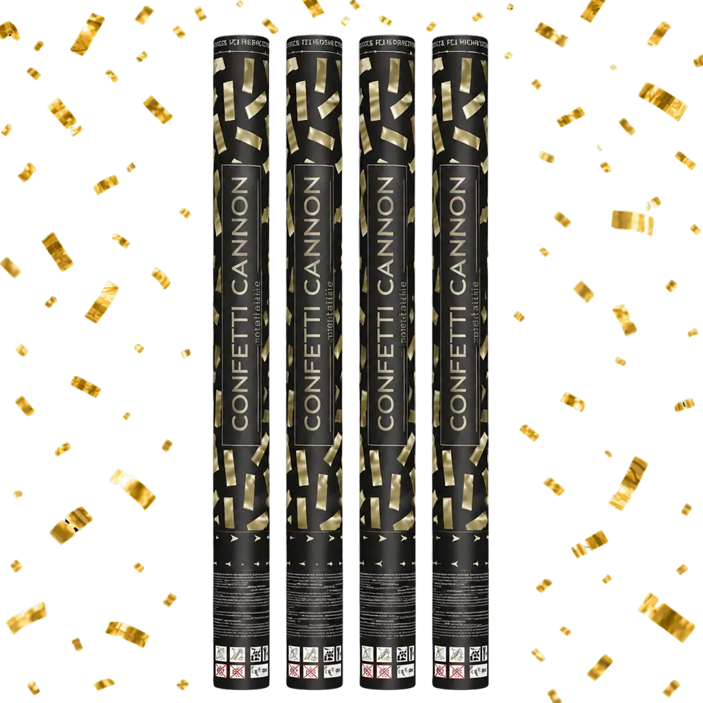 Lot de 4 de Canons à confettis 60 CM Gold
