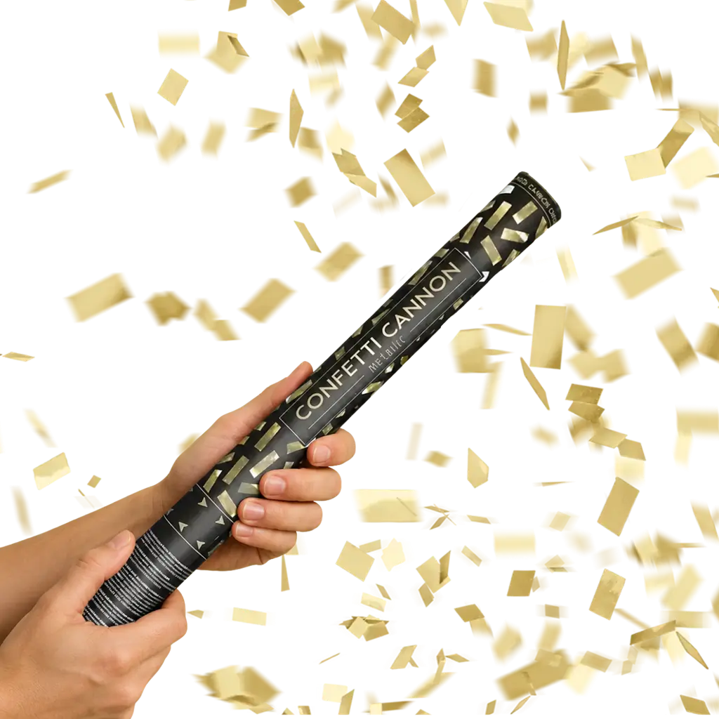 Lot de 4 de Canons à confettis 60 CM Gold