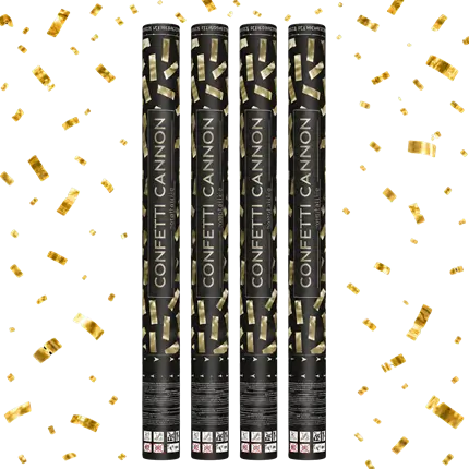 Lot de 4 de Canons à confettis 60 CM Gold