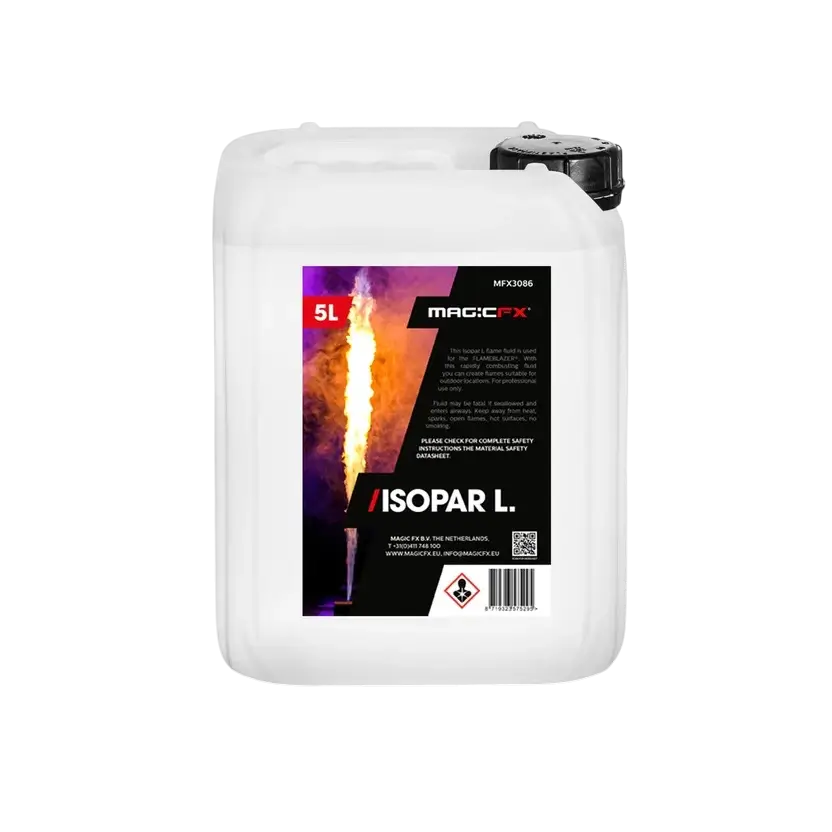Liquide Isopar L pour machine à flammes – 5 L