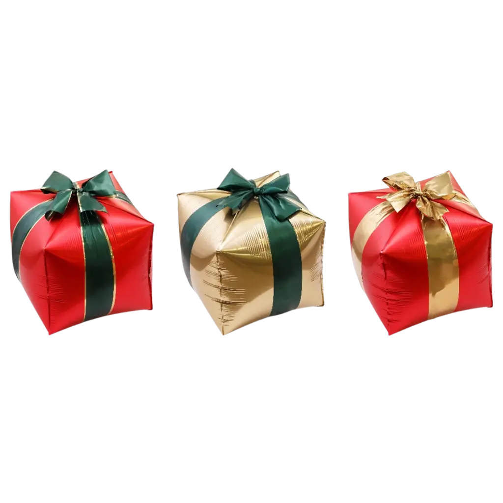Lot de 3 Ballons Aluminium Cadeaux de Noël – Décoration de Noël