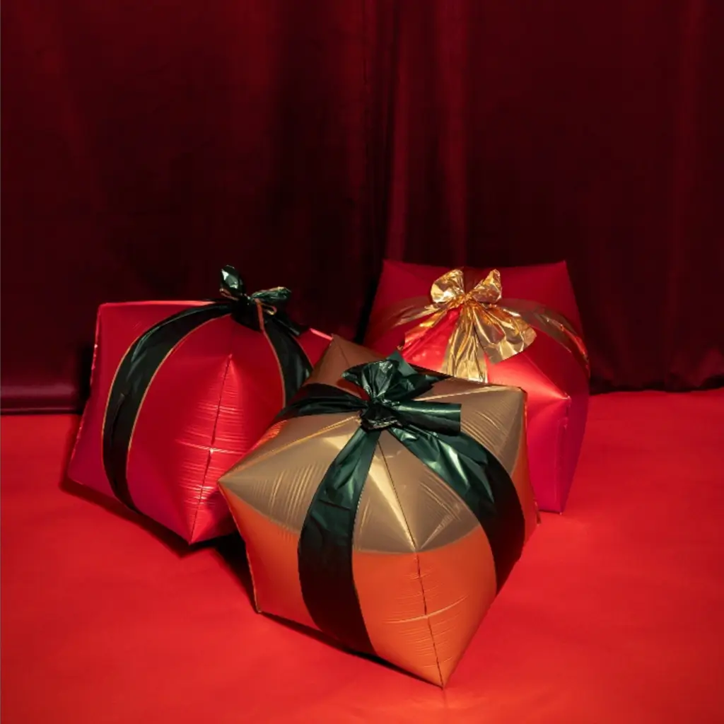 Lot de 3 Ballons Aluminium Cadeaux de Noël – Décoration de Noël