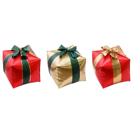 Lot de 3 Ballons Aluminium Cadeaux de Noël – Décoration de Noël