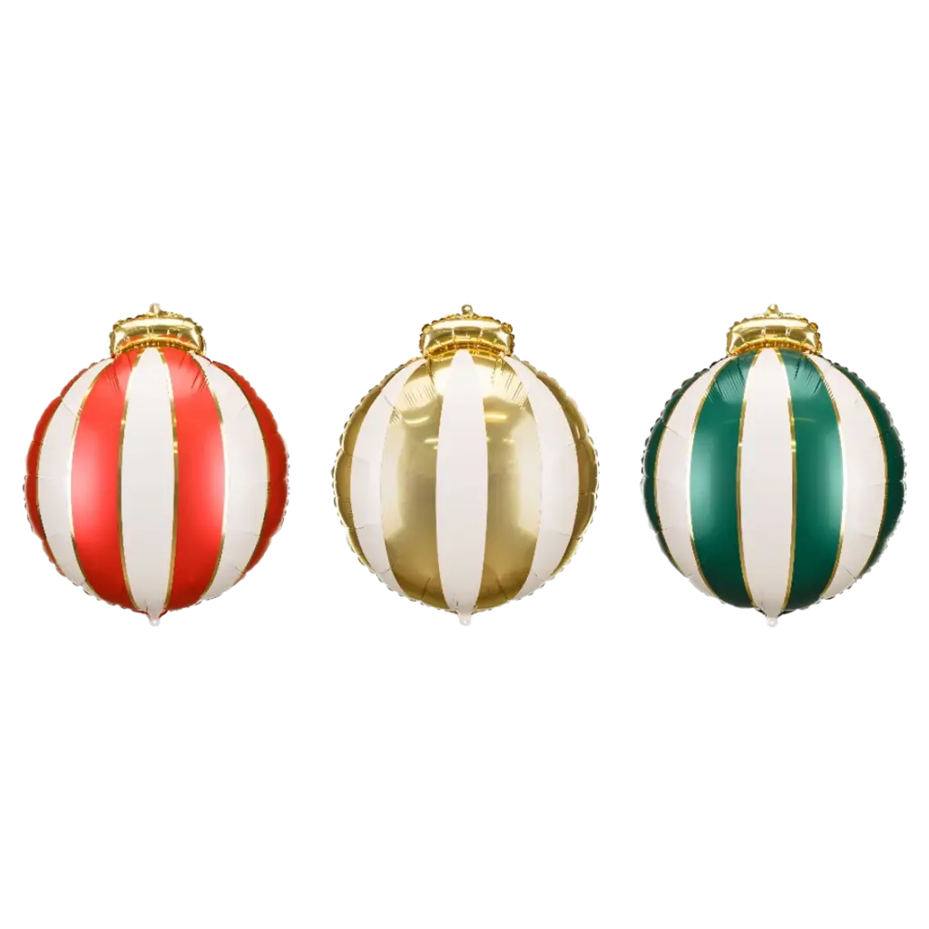 Lot de 3 Ballons Aluminium Boules de Noël – Décoration de Noël