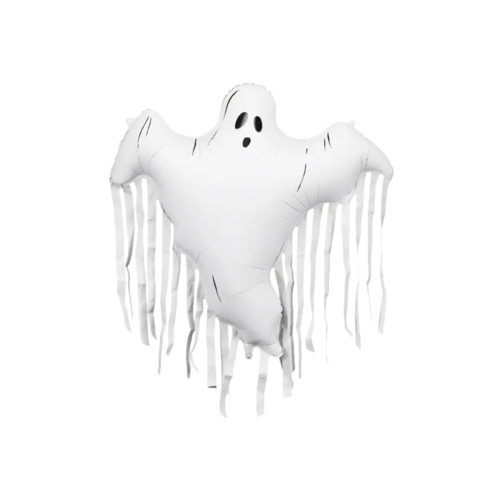 Ballon Aluminium Fantôme avec Franges 93 x 86 cm – Décoration Halloween