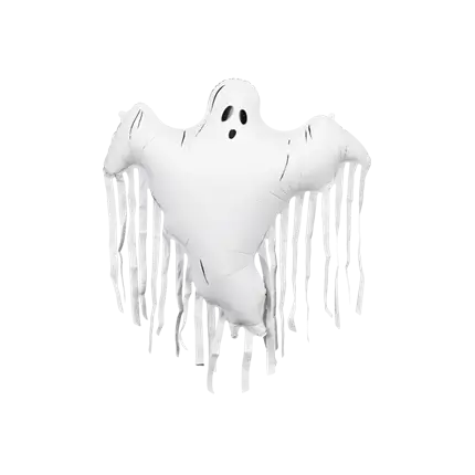 Ballon Aluminium Fantôme avec Franges 93 x 86 cm – Décoration Halloween