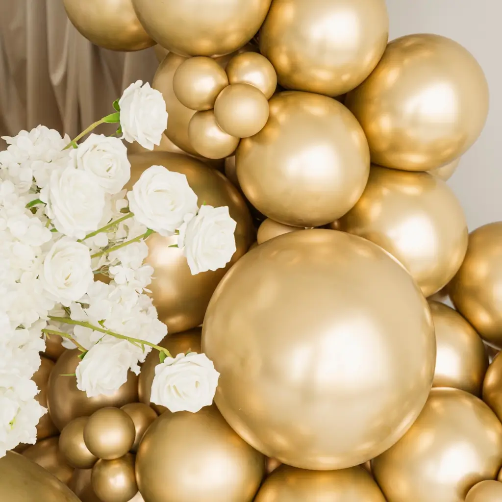 Lot de 10 Ballons Glossy Or 30 cm – Ballons Brillants de Décoration