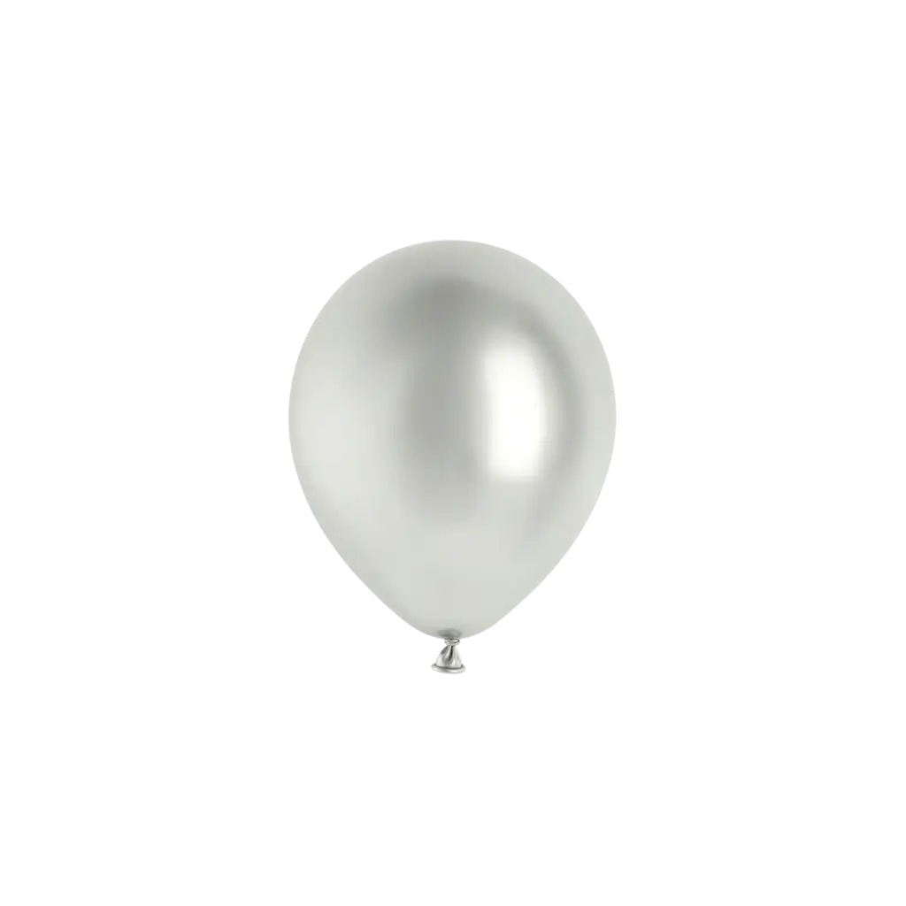 Lot de 50 Ballons Métalliques Brillants Argent Ø 12 cm