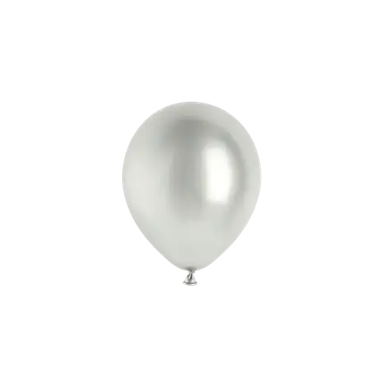Lot de 50 Ballons Métalliques Brillants Argent Ø 12 cm