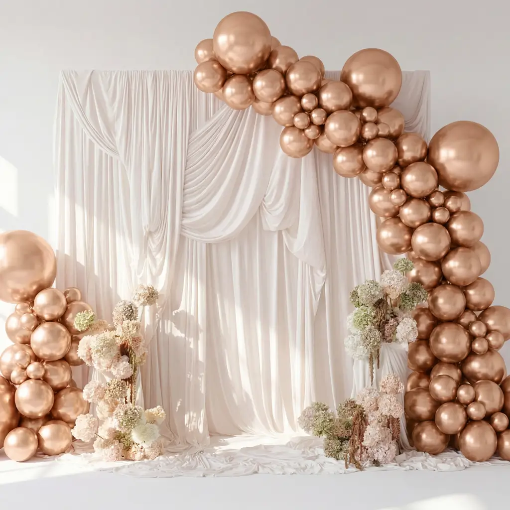 Lot de 10 Ballons Glossy Or Rose 30 cm – Ballons Brillants de Décoration