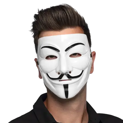 Masque Anonymous Guy Fawkes – Masque V pour Vendetta Blanc