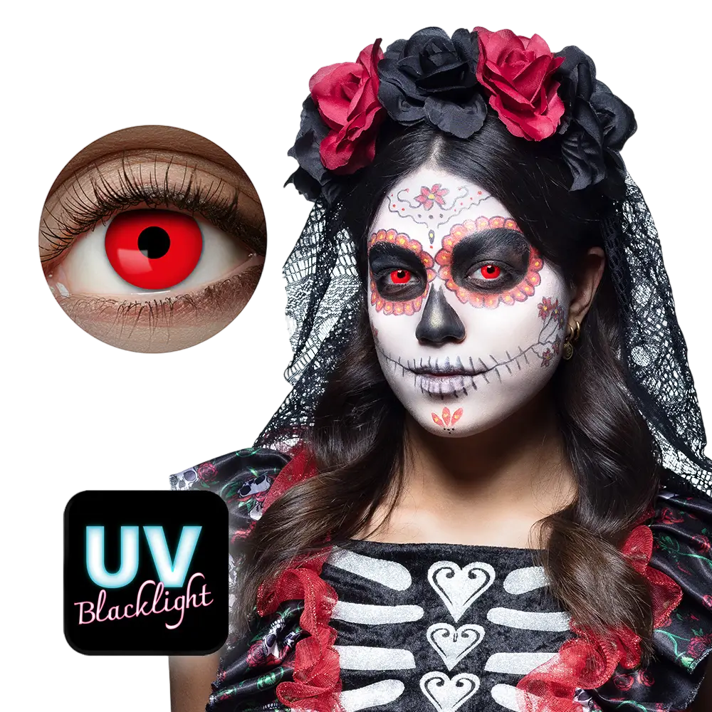 Lentilles Fluorescentes Rouges – Lentilles Halloween