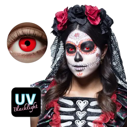 Lentilles Fluorescentes Rouges – Lentilles Halloween