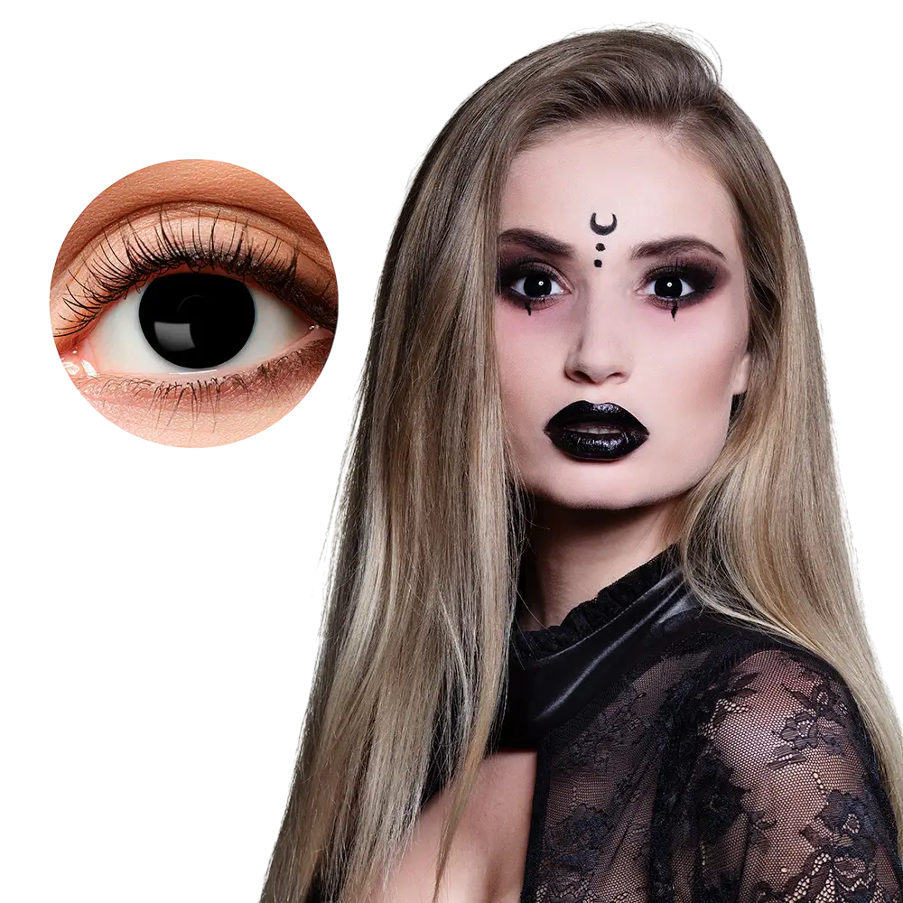 Lentilles Yeux Noirs Sorcière – Lentilles Halloween