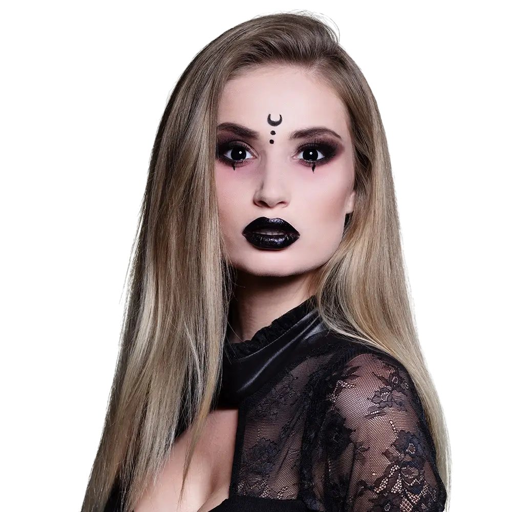 Lentilles Yeux Noirs Sorcière – Lentilles Halloween