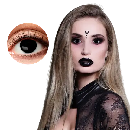 Lentilles Yeux Noirs Sorcière – Lentilles Halloween