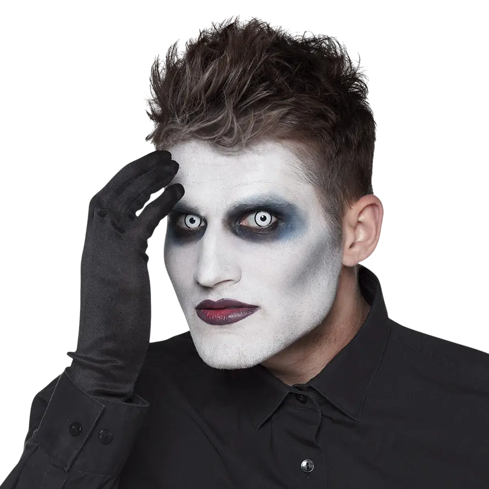 Lentilles Blanches Contour Noir Maniaque – Lentilles Halloween