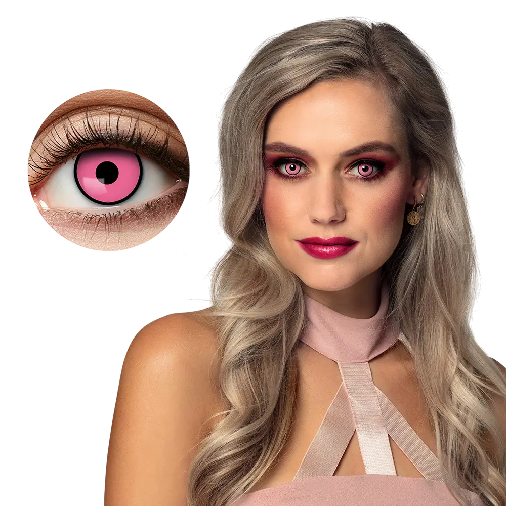 Lentilles Roses Contour Noir Femme Fatale – Lentilles Fantaisie