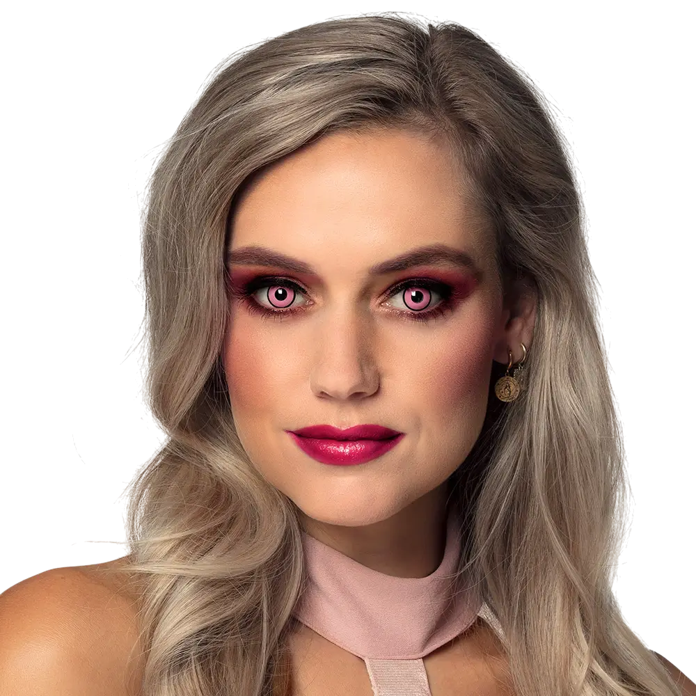 Lentilles Roses Contour Noir Femme Fatale – Lentilles Fantaisie