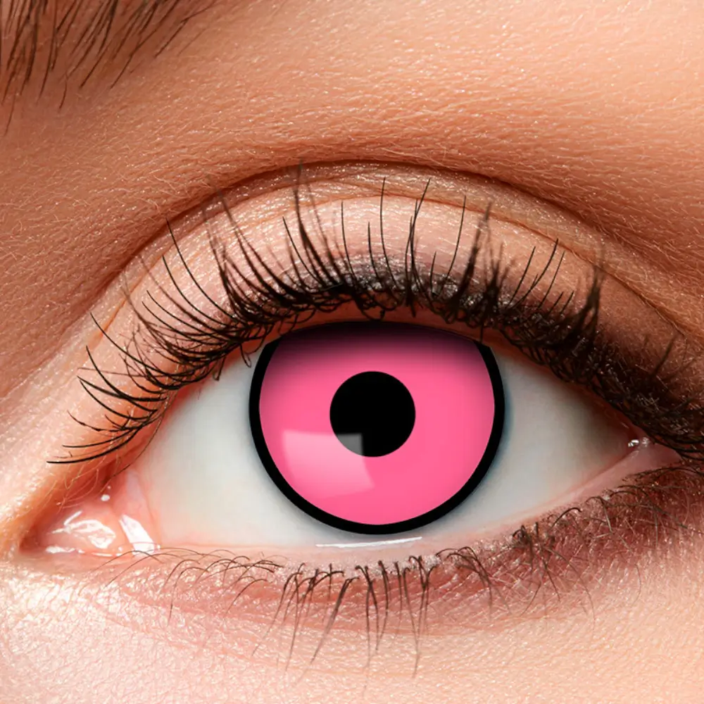 Lentilles Roses Contour Noir Femme Fatale – Lentilles Fantaisie