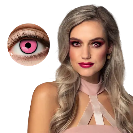 Lentilles Roses Contour Noir Femme Fatale – Lentilles Fantaisie