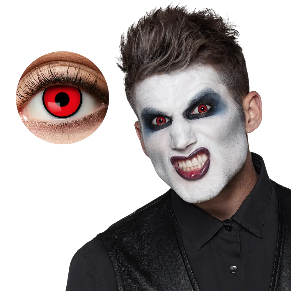 Lentilles Rouges et Noires Vampire – Lentilles Halloween