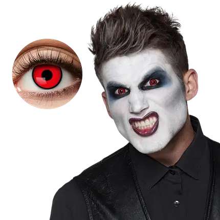 Lentilles Rouges et Noires Vampire – Lentilles Halloween