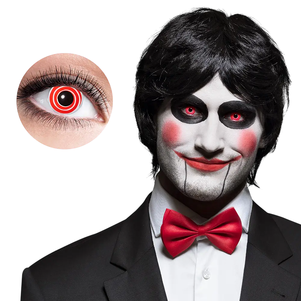 Lentilles Spirale Rouge et Blanche – Lentilles Halloween