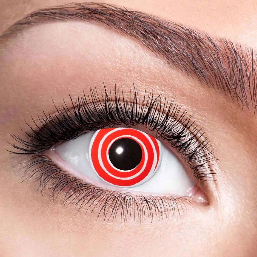 Lentilles Spirale Rouge et Blanche – Lentilles Halloween