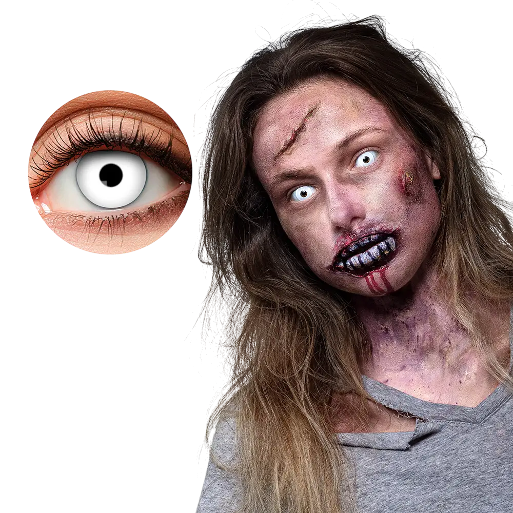 Lentilles Yeux Blancs Zombie – Lentilles Halloween