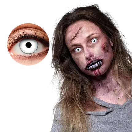 Lentilles Yeux Blancs Zombie – Lentilles Halloween