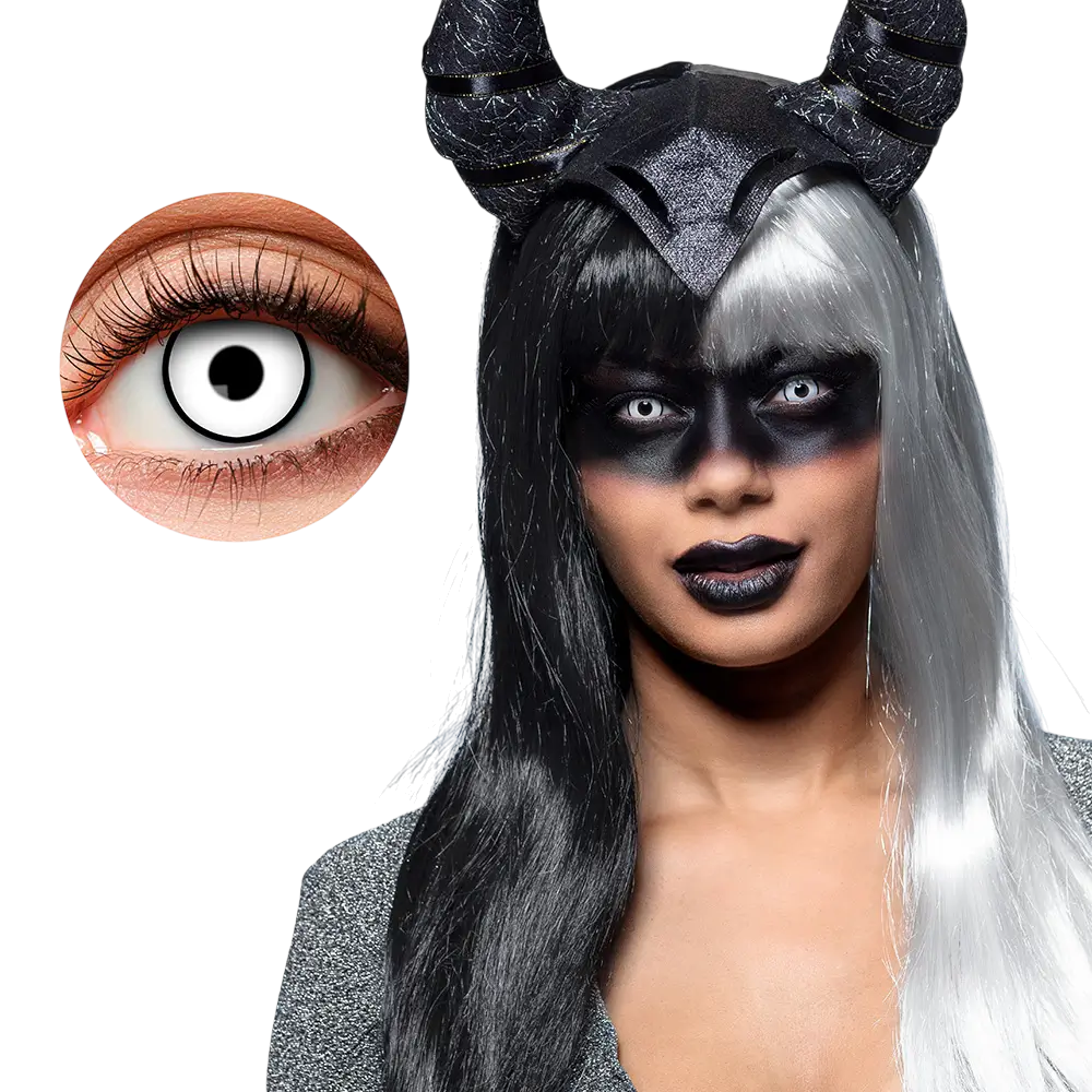 Lentilles Blanches Contour Noir – Lentilles Halloween