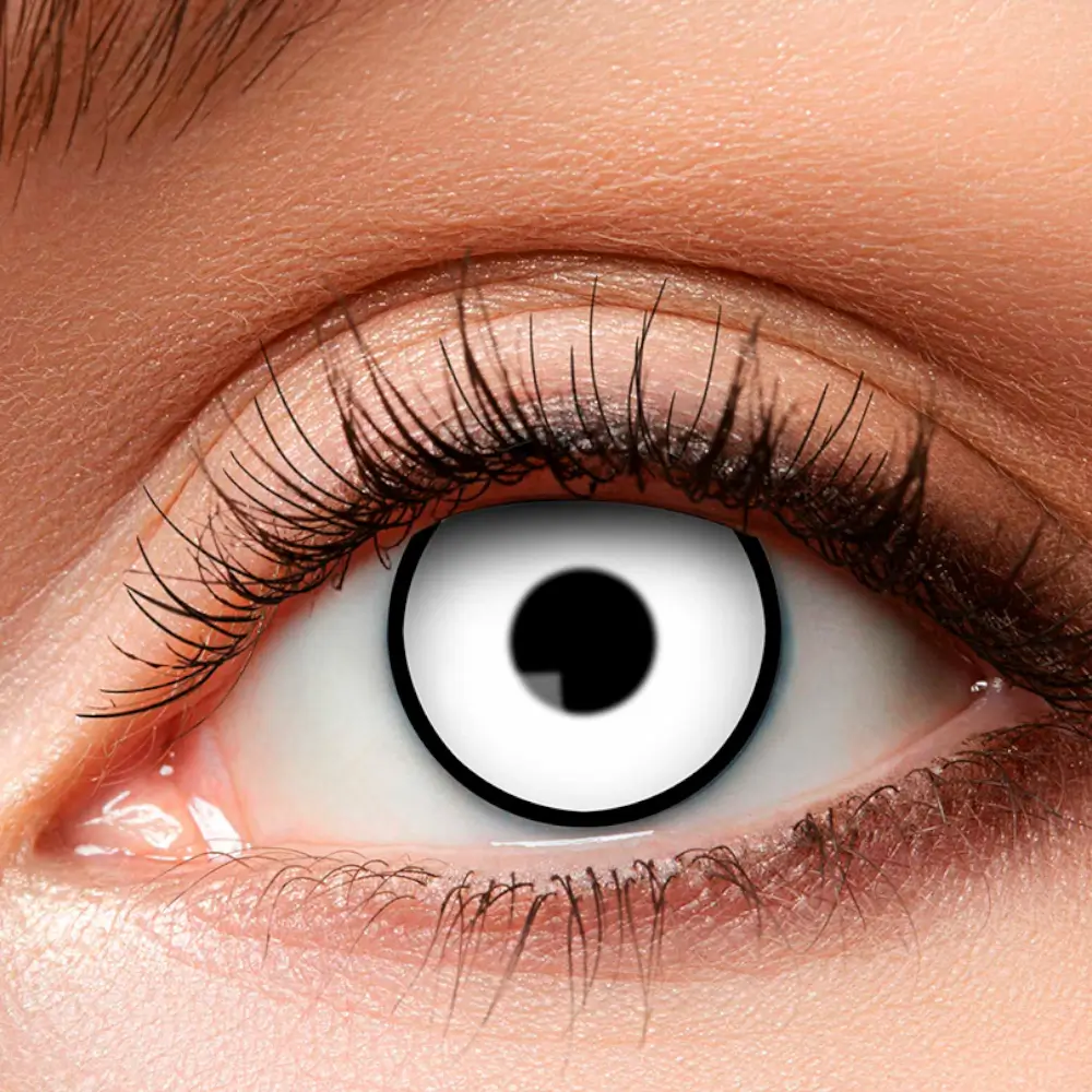 Lentilles Blanches Contour Noir – Lentilles Halloween