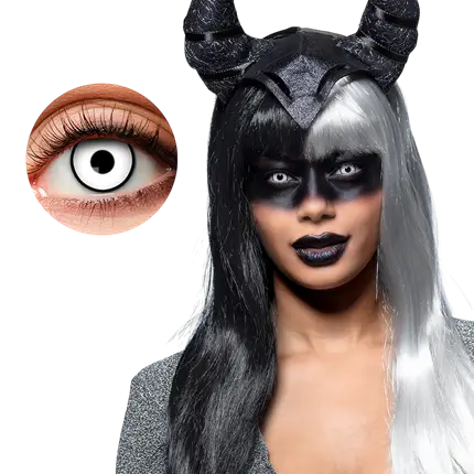 Lentilles Blanches Contour Noir – Lentilles Halloween