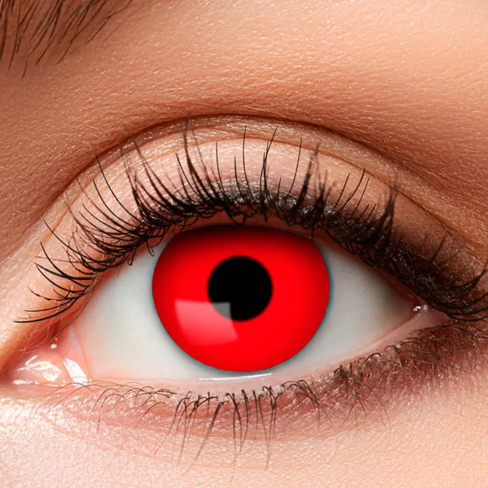 Lentilles Yeux Rouges Pupille Noire – Lentilles Diable Halloween
