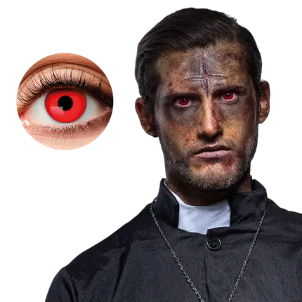 Lentilles Yeux Rouges Pupille Noire – Lentilles Diable Halloween