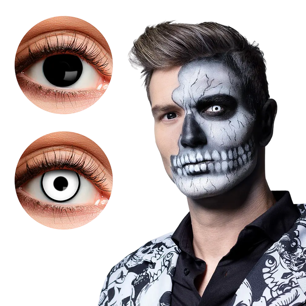 Lentilles Skullface Noir et Blanc – Lentilles Halloween