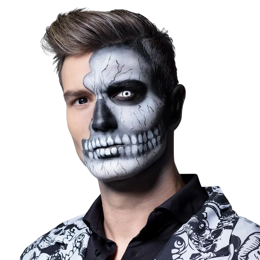 Lentilles Skullface Noir et Blanc – Lentilles Halloween