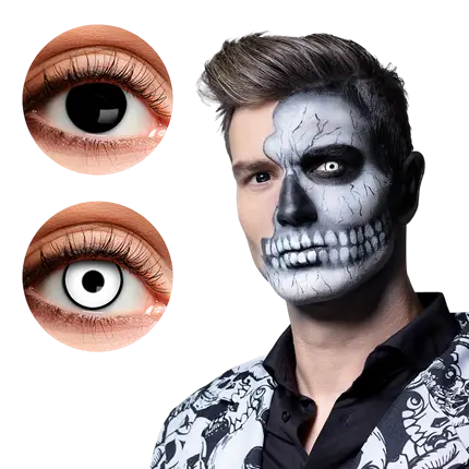 Lentilles Skullface Noir et Blanc – Lentilles Halloween